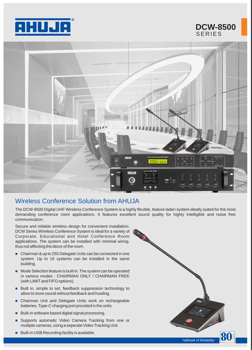 Ahuja DCW-8500 Conference System cover