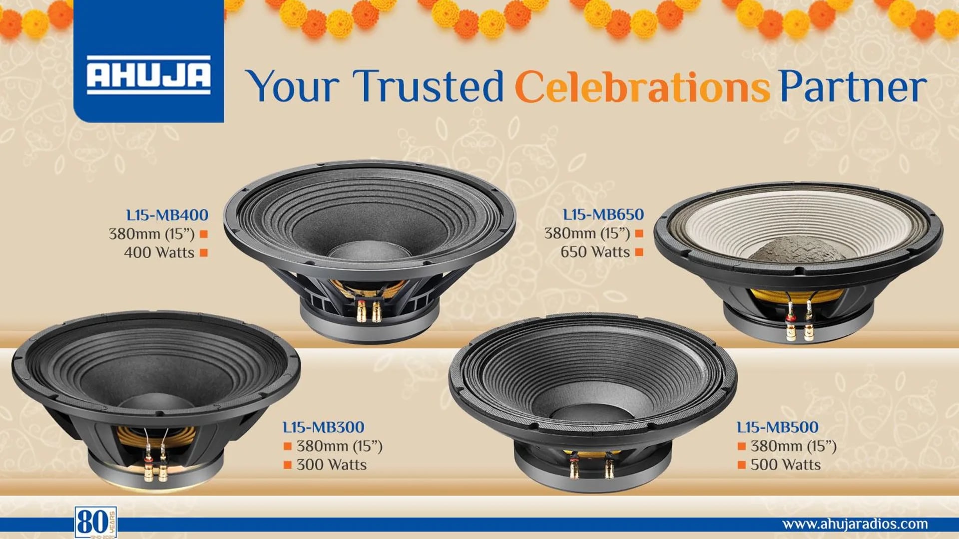 Ahuja L15 speaker drivers — MB series